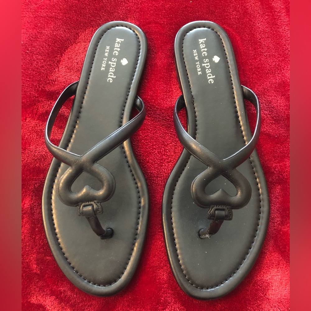 KATE SPADE “Pamela” black Napa leather sandals